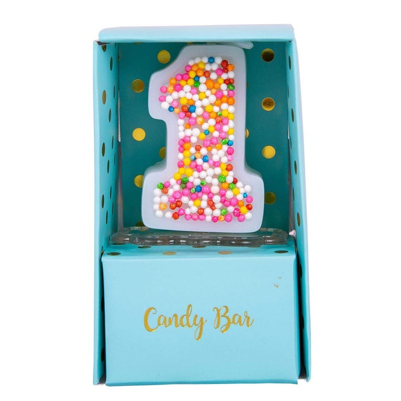 iLikePar Sweety Colorful Candy Number Cake Topper Candle for Brithday Party Baby Shower and Wedding Party Supplies Favor (One) - Image 1